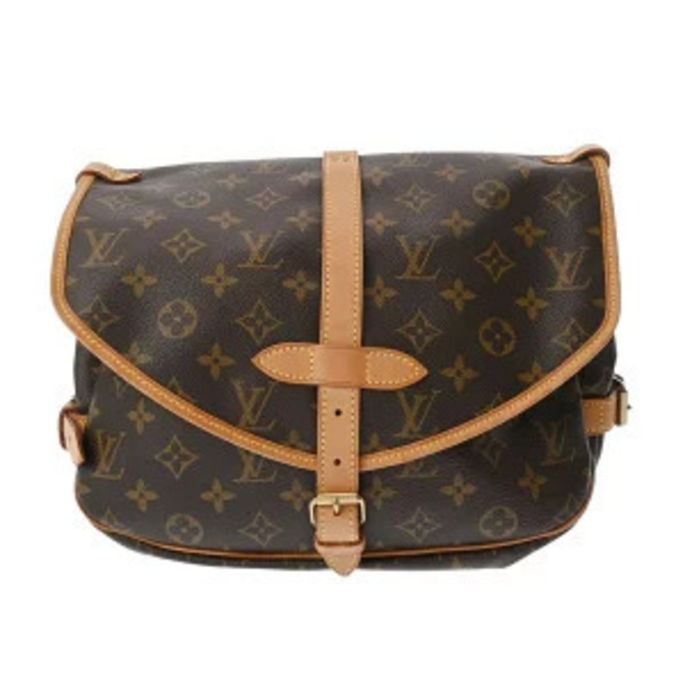 Louis Vuitton Monogram Saumur Canvas Crossbody Bag Brown